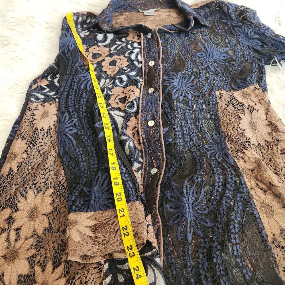 John Mark Womens Patchwork Button‎ Up Tunic Top S… - image 11